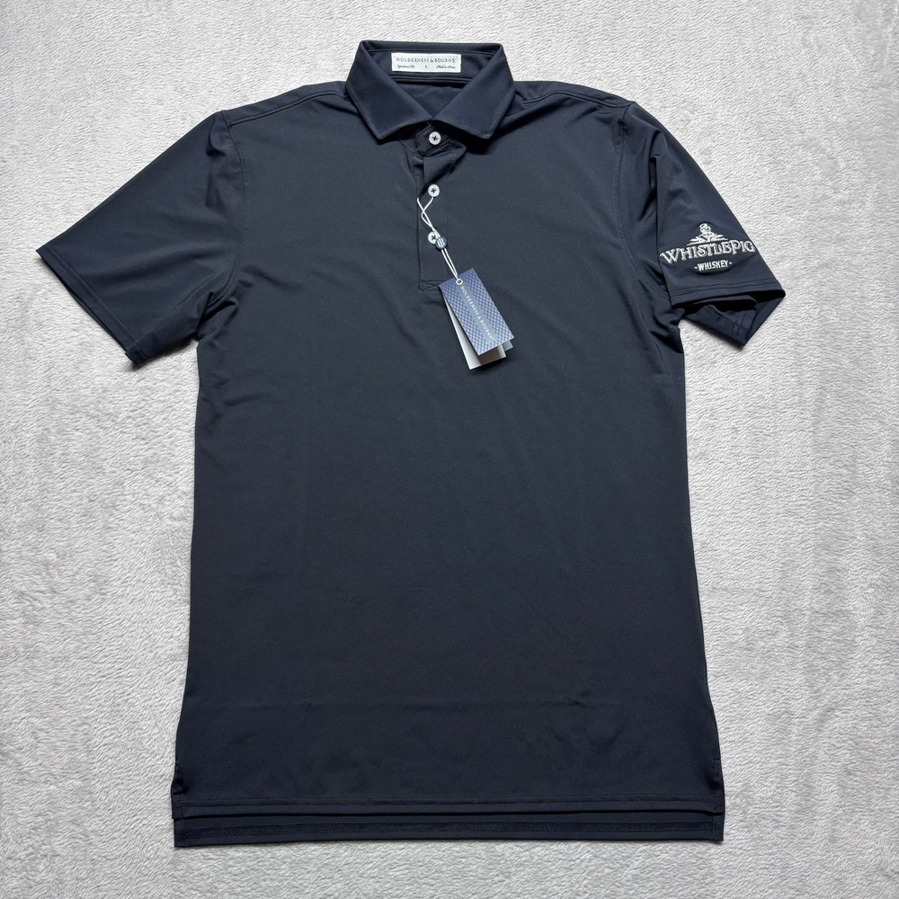 NWT Holderness & Bourne The Anderson Shirt Mens S Black Polo WhistlePig Whiskey